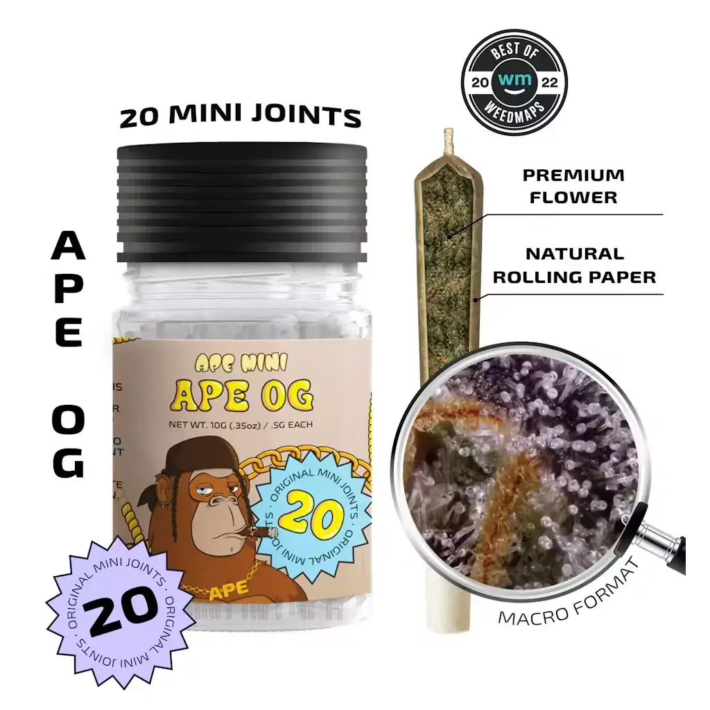 Ape 20pk 10g Mini Joints - Ape OG 31% Indica