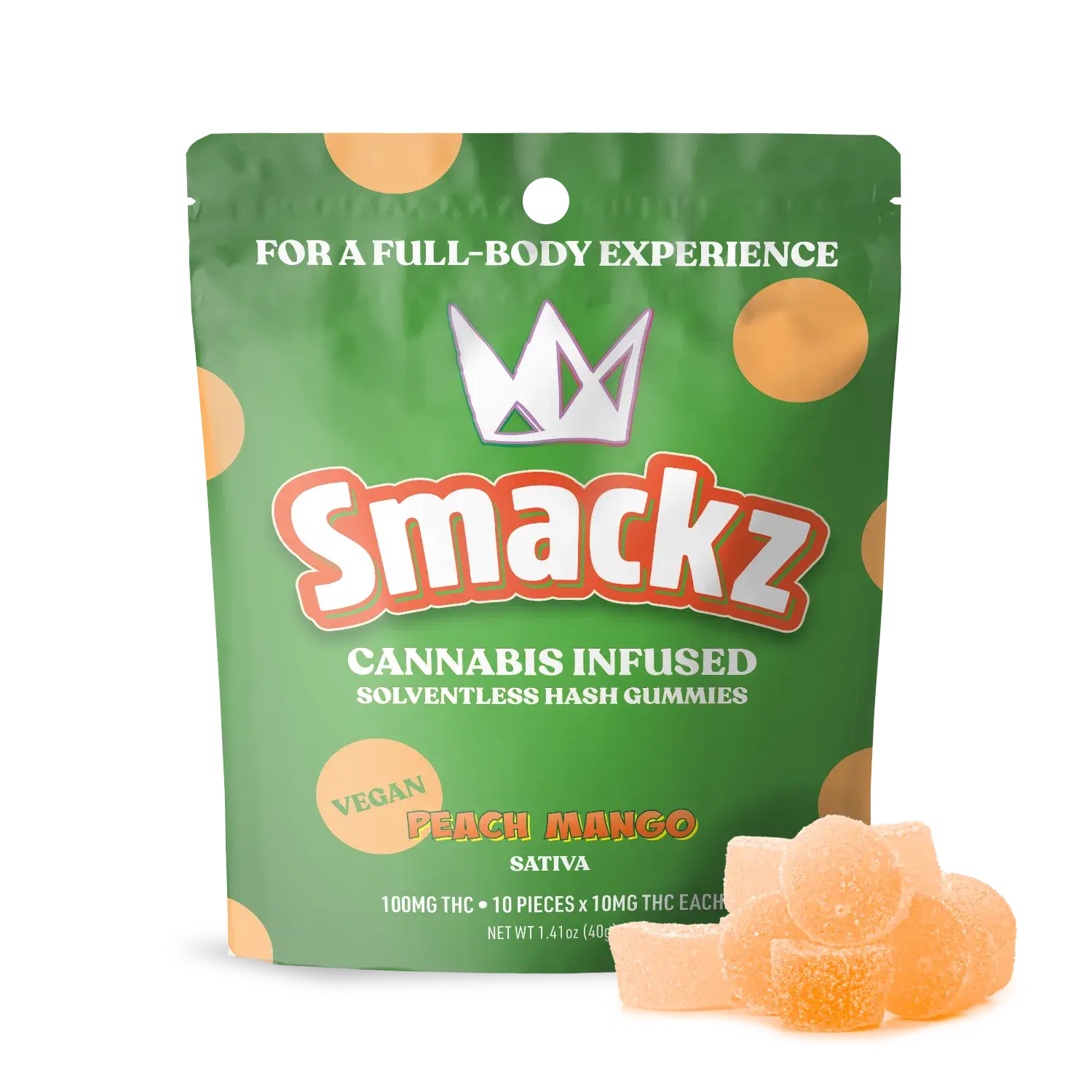 WCC Hash Gummies 100mg 10pk - Peach Mango Sativa
