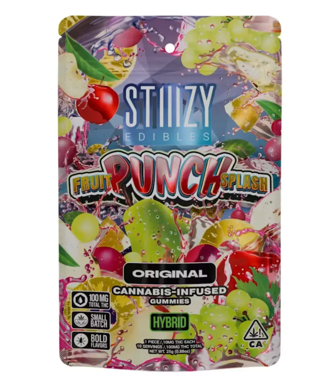 Stiiizy Gummies 100mg 10pk - Fruit Punch Splash Hybrid