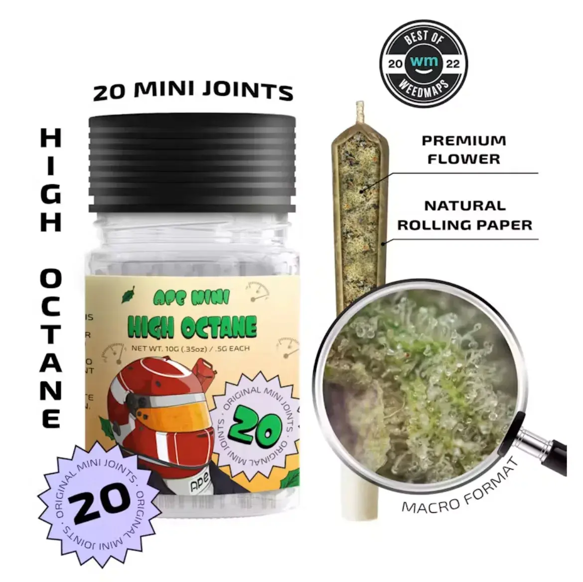 Ape 20pk 10g Mini Joints - High Octane 33% Hybrid