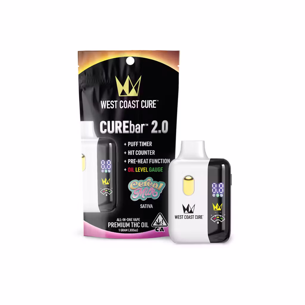 WCC Curebar 2.0 1g Vape - Cereal Milk Hybrid by West Coast Cure