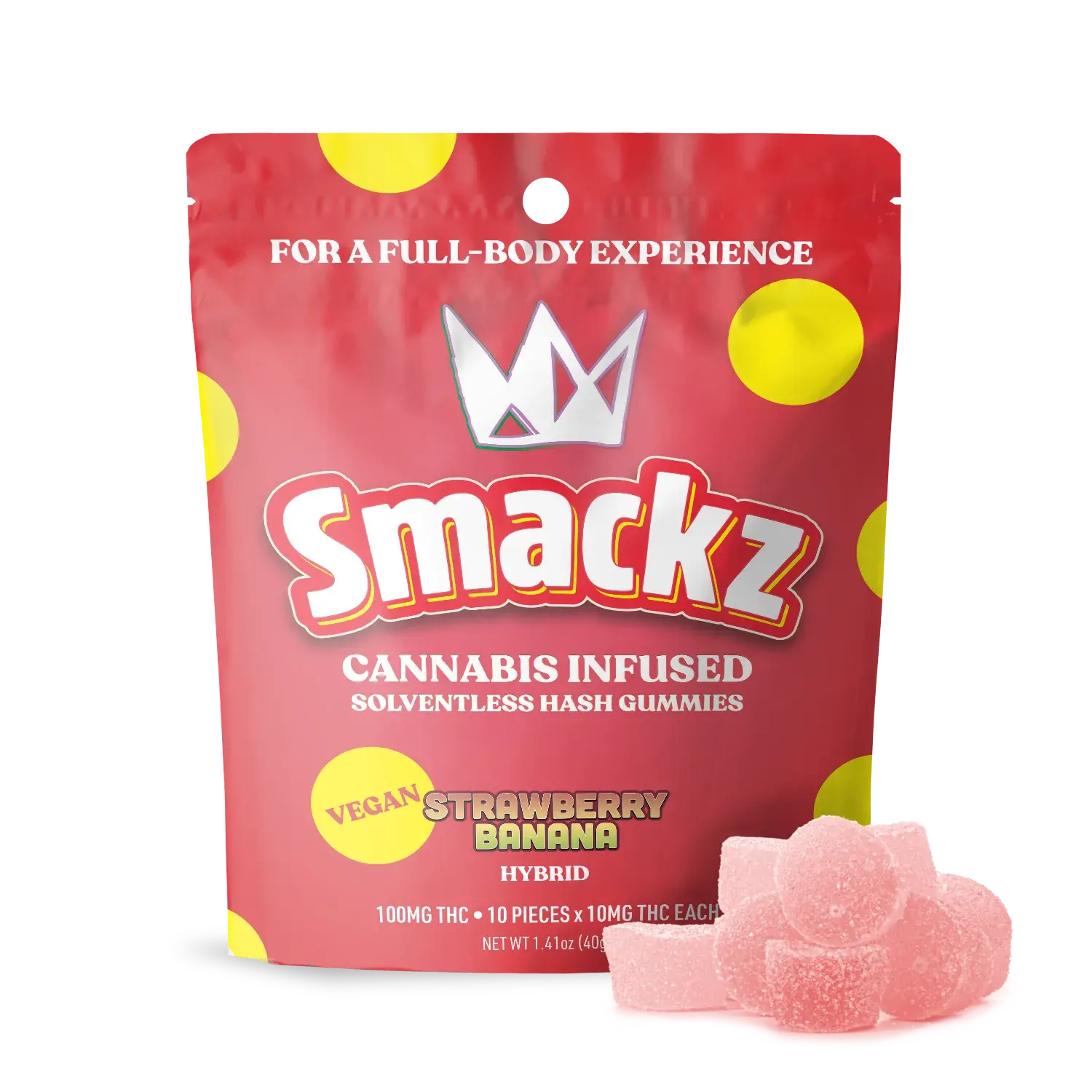 WCC Hash Gummies 100mg 10pk - Strabwerry Banana Hybrid