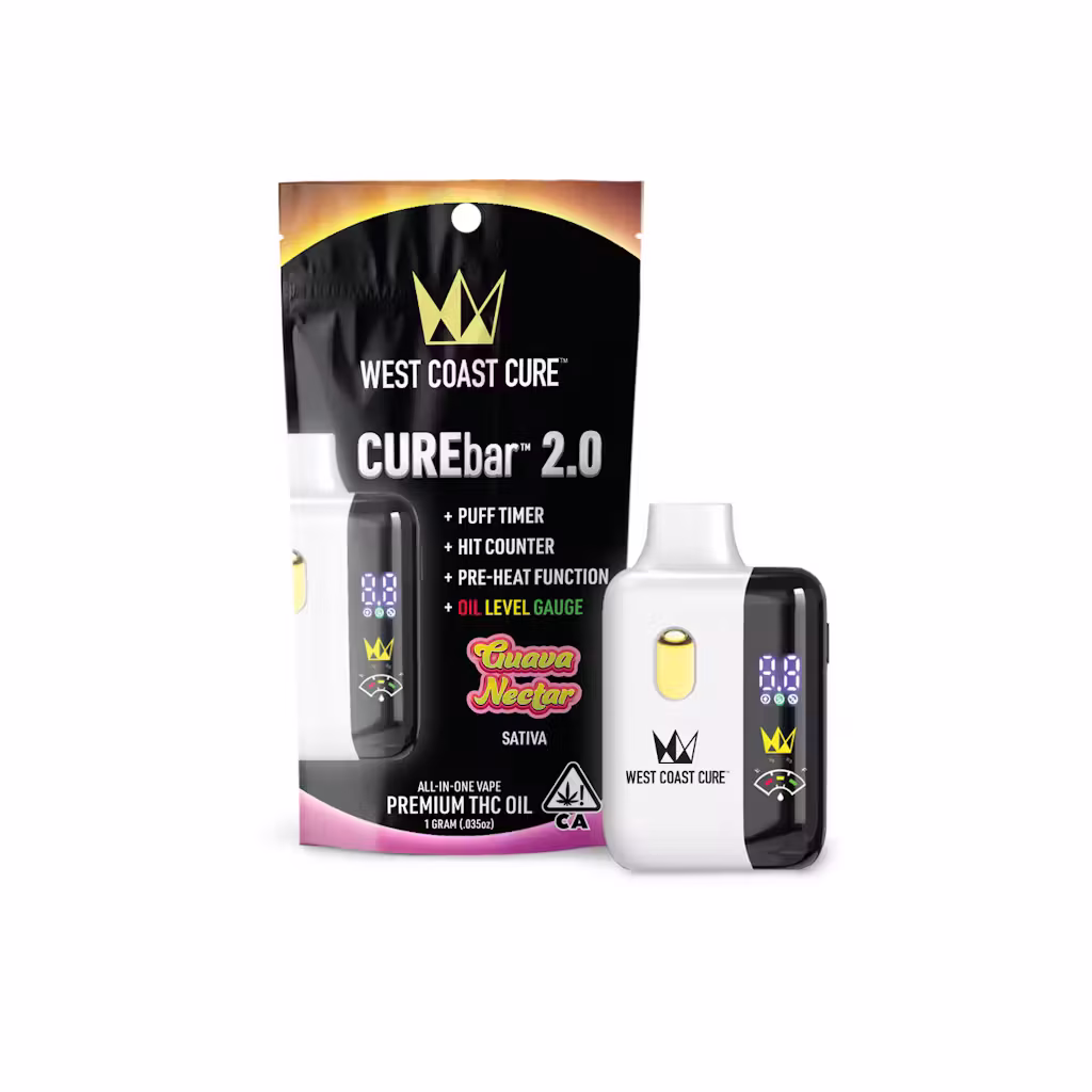 WCC Curebar 2.0 1g Vape - Guava Nectar Hybrid by West Coast Cure