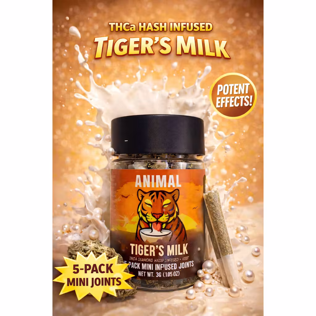 Animal 3g 5pk THCa Prerolls - Tiger's Milk 36% Indica