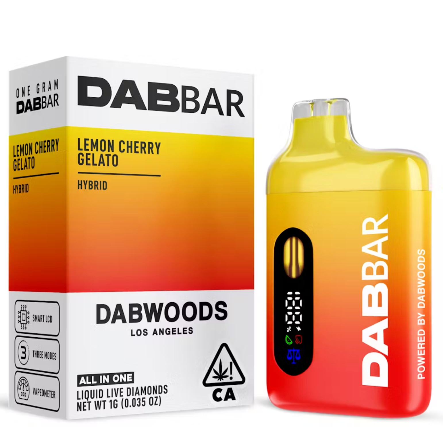 Dabbar 2g Vape - Lemon Cherry Gelato Hybrid by Dabwoods