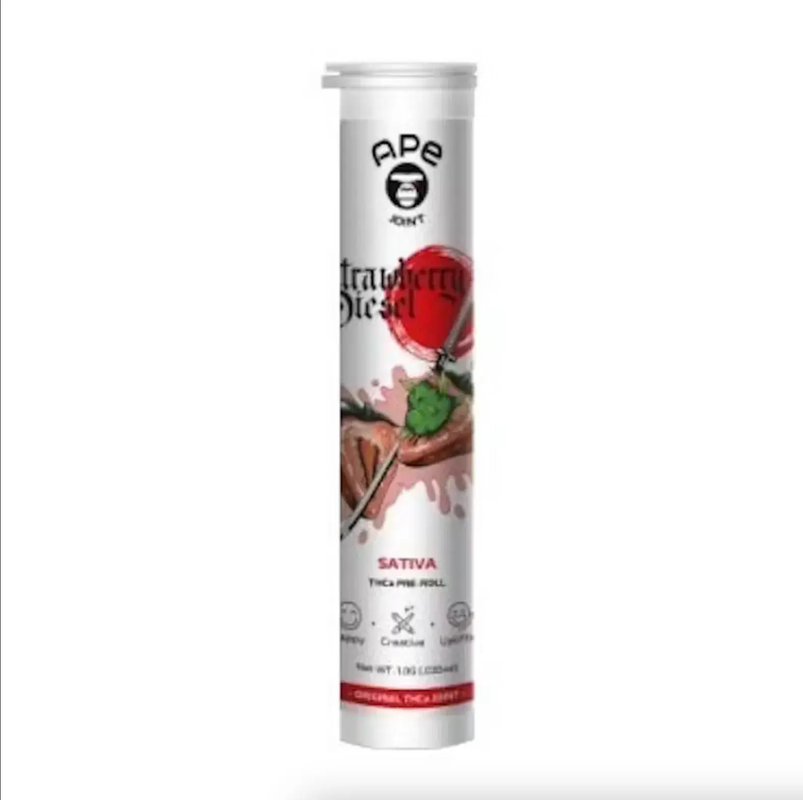 Ape 1g THCa Infused Single Joint - Strawberry Diesel 25% Sativa