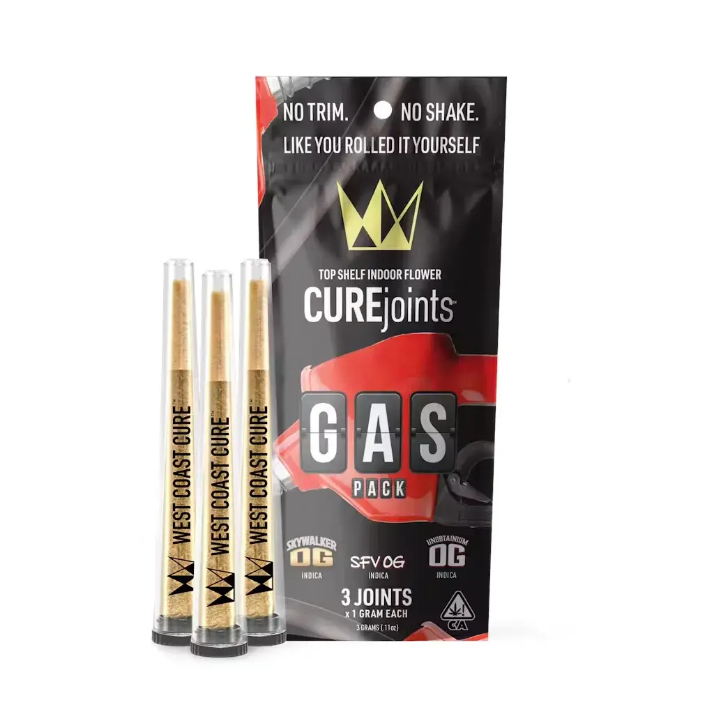 WCC CUREjoint 1g 3pk Prerolls - Gas Pack Indica by West Coast Cure