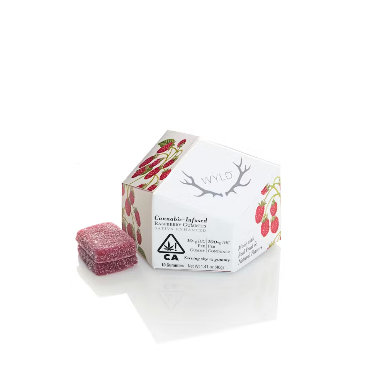 Wyld Gummies 100mg 10pc - Raspberry Sativa