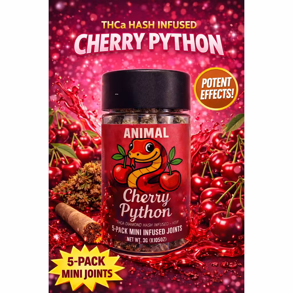 Animal 3g 5pk THCa Prerolls - Cherry Python 35% Hybrid