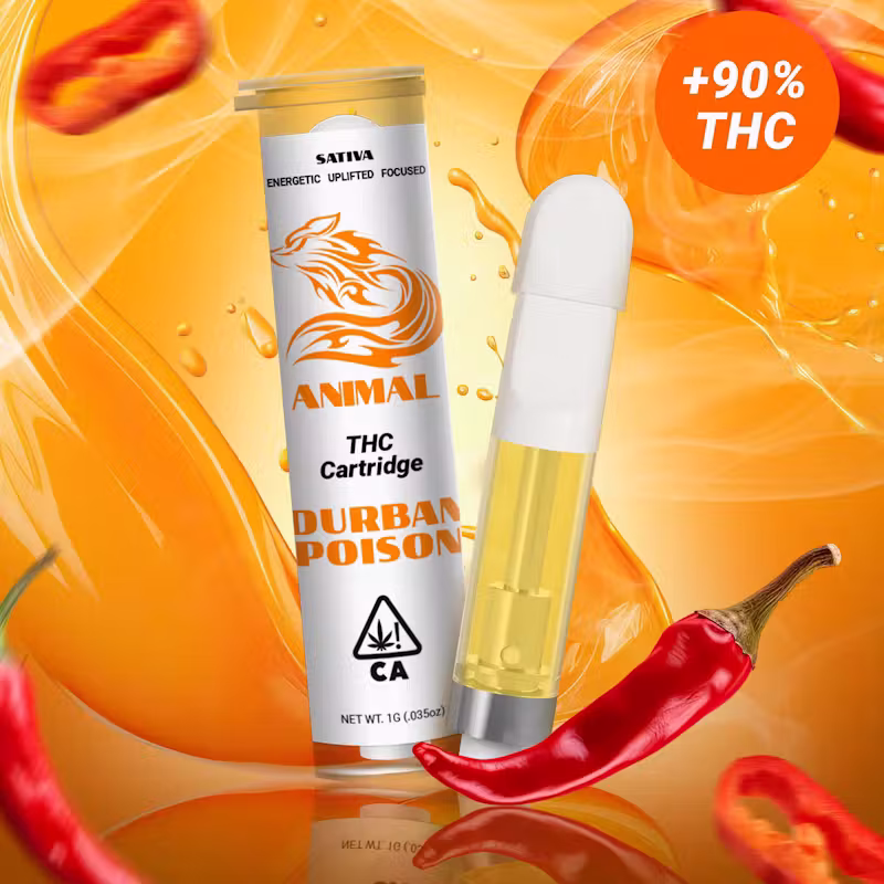 Animal 510 Thread THC Cartridge - Durban Poison 92% Sativa