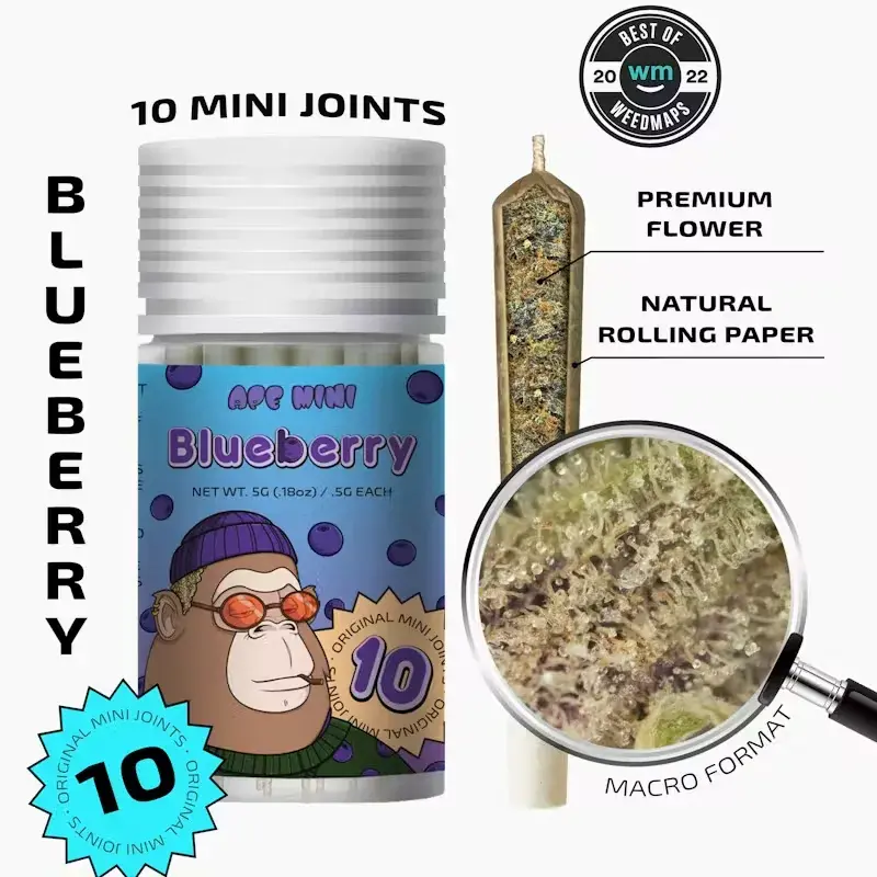Ape 10 Mini Joints 5g - Blueberry 27% Indica