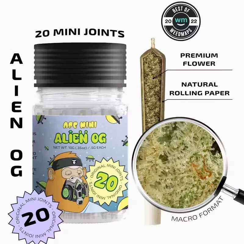 Ape 20pk 10g Mini Joints - Alien OG 34% Hybrid
