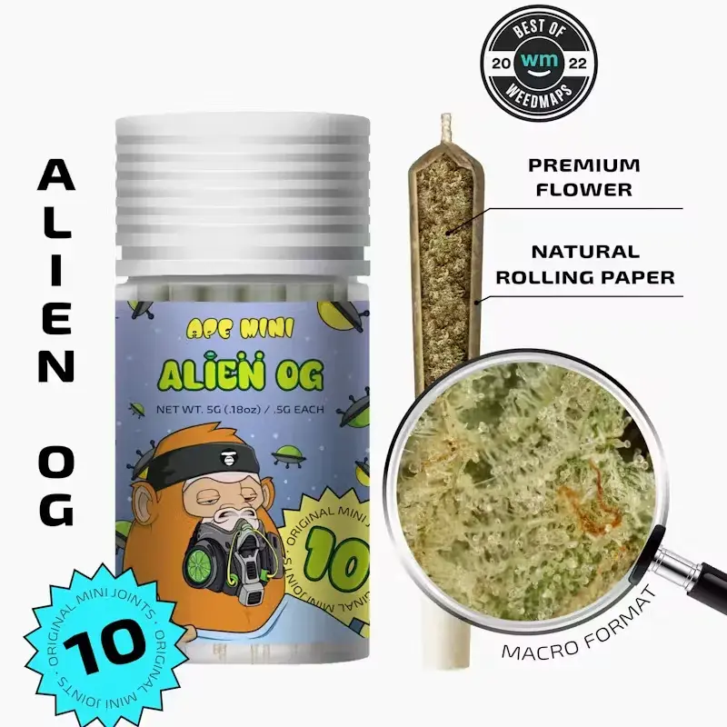 Ape 10 Mini Joints 5g - Alien OG 34% Hybrid