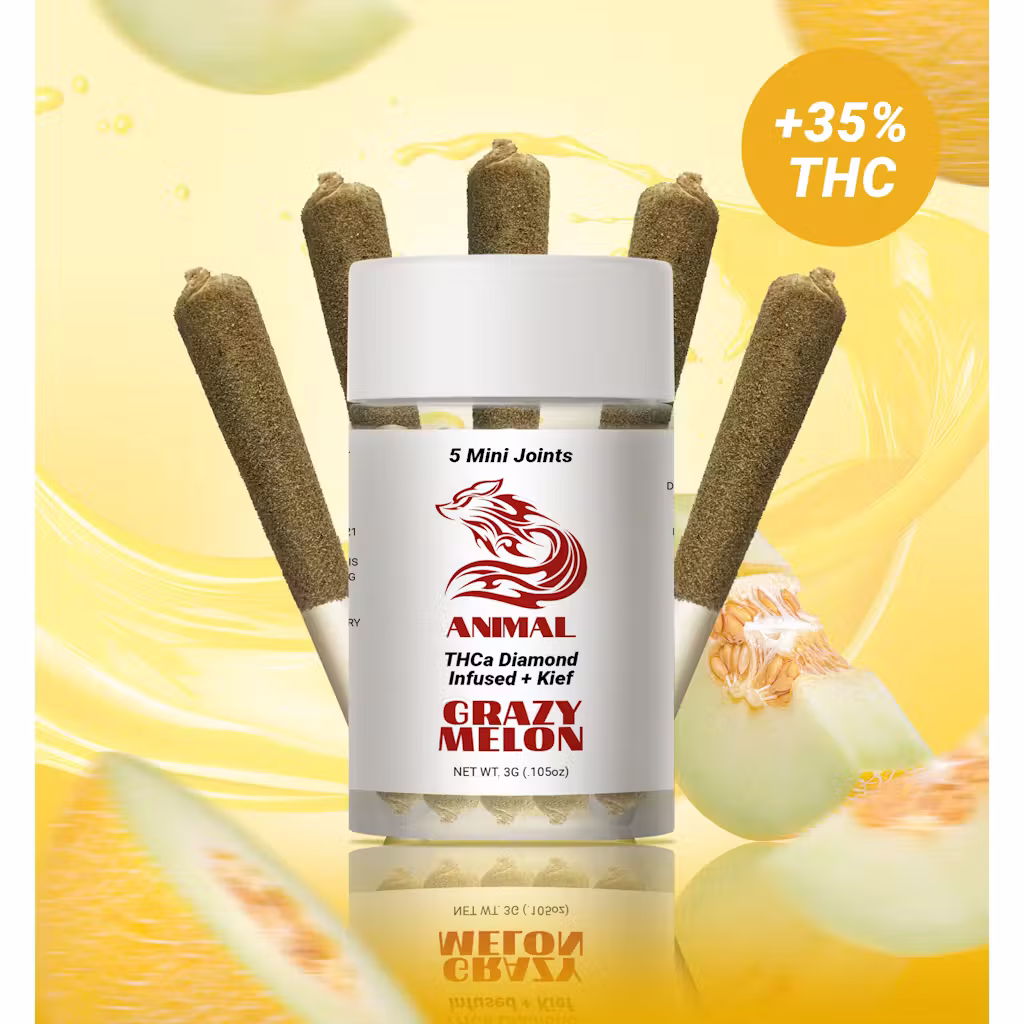 Animal 3g 5pk THCa Prerolls - Crazy Melon 35% Indica