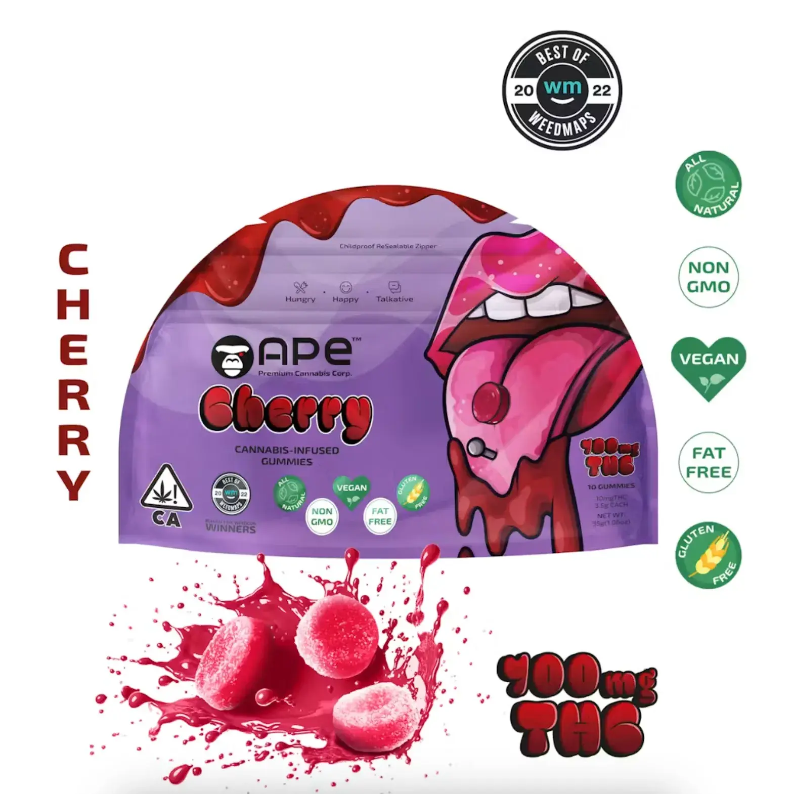 Ape Gummies 100mg 10pk Cherry Hybrid