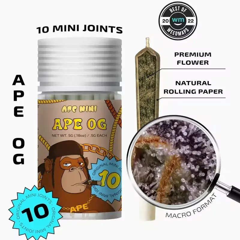 Ape 10 Mini Joints 5g - Ape OG 31% Indica