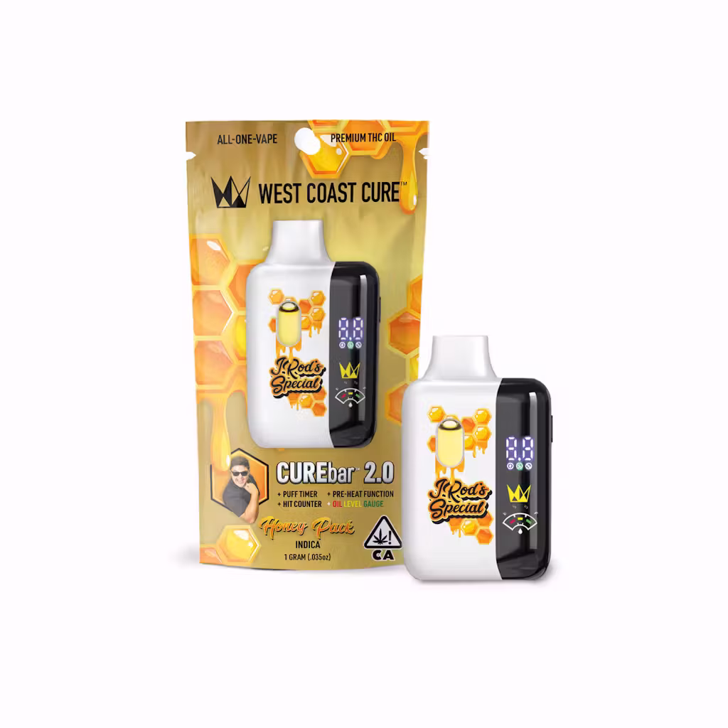 WCC Curebar 2.0 1g Vape - Honey Pack Indica by West Coast Cure