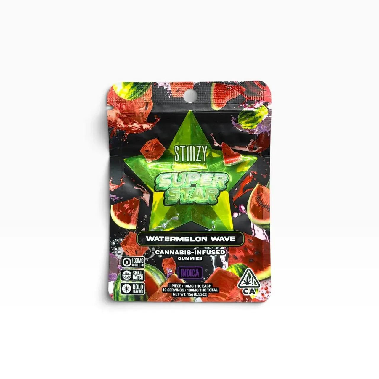 Stiiizy Gummies 100mg 10pk - Watermelon Wave Indica