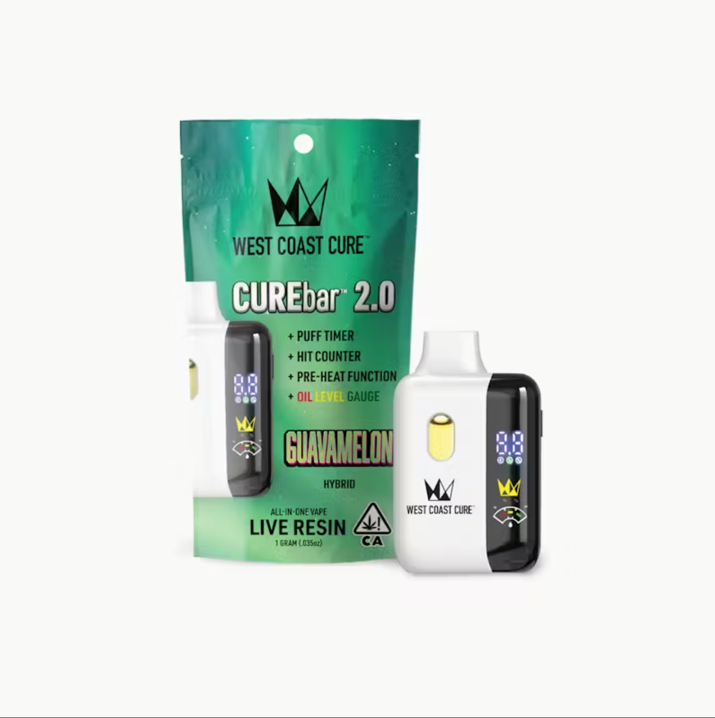WCC Curebar 2g Vape - Guavamelon Sativa by West Coast Cure